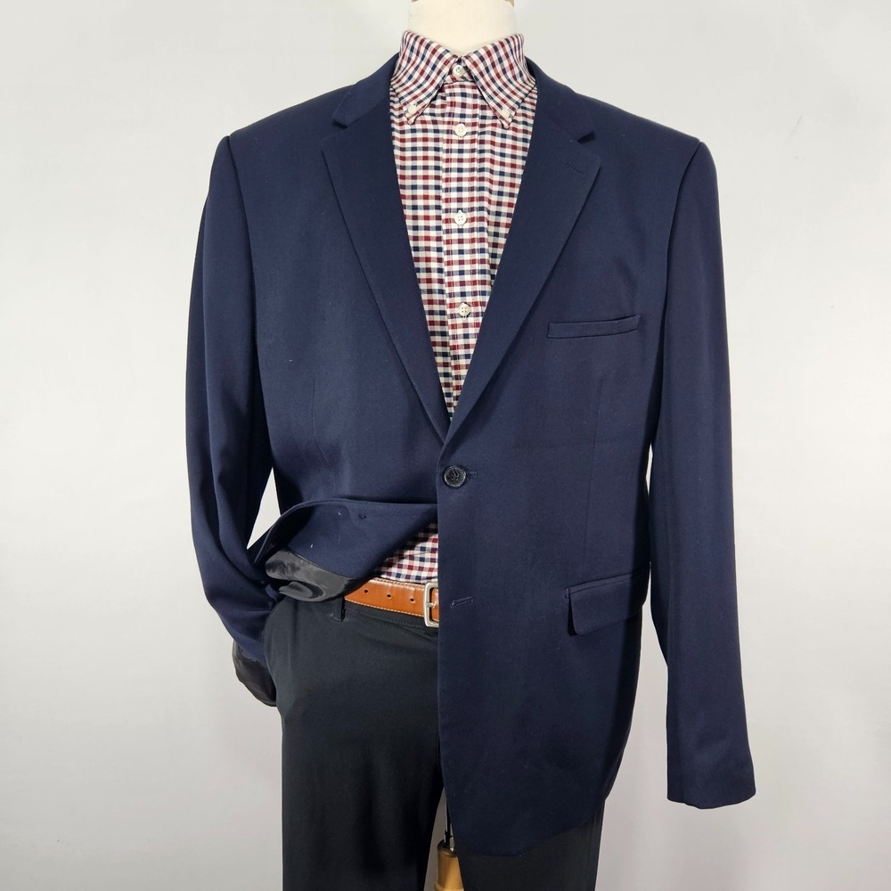 Mossimo Men's Sport Coat Blazer Two Button Navy Blue Poly Blend Slim Fit XL